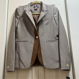Tommy Hilfiger Brown Houndstooth Blazer